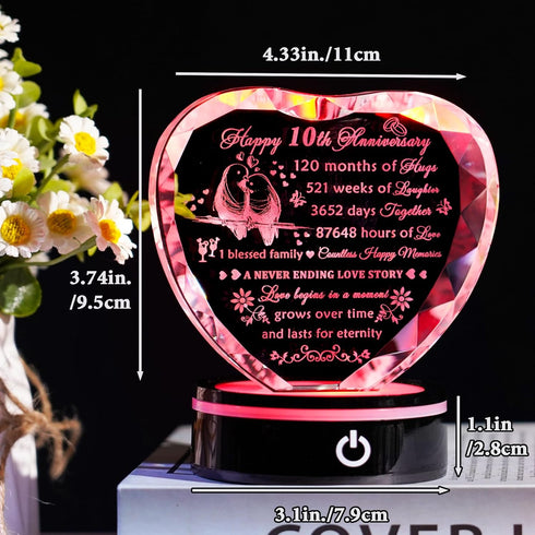 Crystal Heart Keepsake Gift for wife & husband